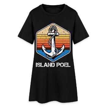 Vacances en mer Baltique ÎLE DE POEL Souvenirs Drôles - Robe T-shirt Femme - noir - Devant
