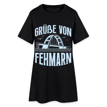 Salutations de vacances en mer Baltique de la part de Fehmarn Fun - Robe T-shirt Femme - noir - Devant