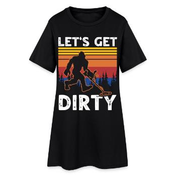 Sasquatches Pêche en terre avec Big Foot - Robe T-shirt Femme - noir - Devant