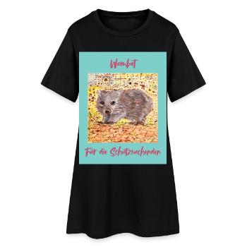 Wombat Shelter Seeker Illustration - Women’s T-Shirt Dress - black - Front