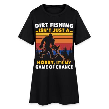 Pêche en terre de terre Big Foot - Robe T-shirt Femme - noir - Devant