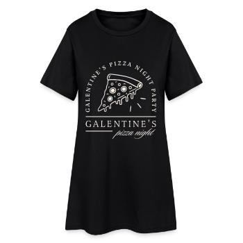 Soirée pizza des Galentines, dîner de fille de la Saint-Valentin - Robe T-shirt Femme - noir - Devant