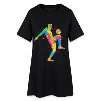 Soccer colorful Soccer Men Kids Soccer - Women’s T-Shirt Dress - black - Front