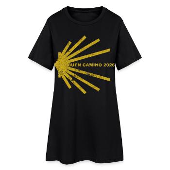 Buen Camino 2026 | Chemin de Saint-Jacques, Pèlerins, Santiago - Robe T-shirt Femme - noir - Devant
