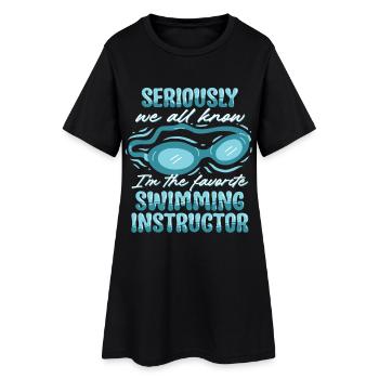 Swimming instructor - Women’s T-Shirt Dress - black - Front
