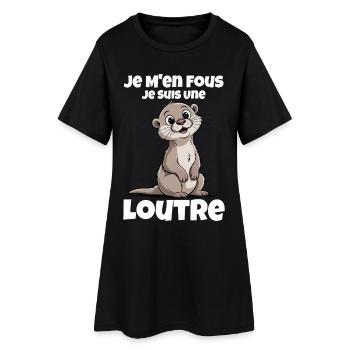 Es ist mir egal, ich bin ein Geschenkotter - Frauen T-Shirt-Kleid - Schwarz - Vorne