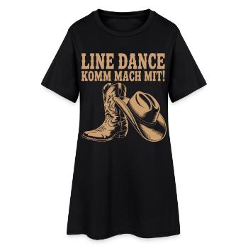 Danse en ligne Venez nous rejoindre ! Bottes western au chapeau de cowboy - Robe T-shirt Femme - noir - Devant