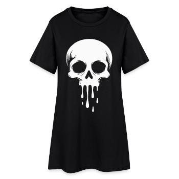 Crâne Halloween Crâne Effrayant Crâne Fondant - Robe T-shirt Femme - noir - Devant