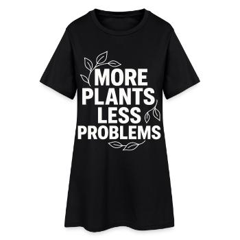 Plus de plantes, moins de problèmes - Robe T-shirt Femme - noir - Devant