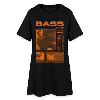 Bassiste amateur de basse Streetwear - Robe T-shirt Femme - noir - Devant