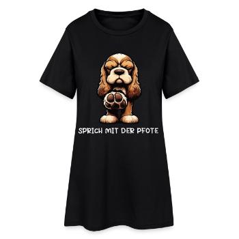 Talk to the paw Cocker Spaniel Cocker Dog - Women’s T-Shirt Dress - black - Front