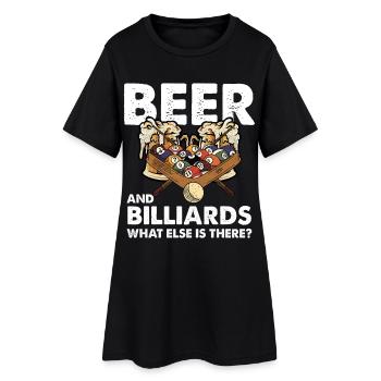 Bière et billard – soirée jeux - Robe T-shirt Femme - noir - Devant