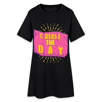 Origami Crease The Day - Women’s T-Shirt Dress - black - Front