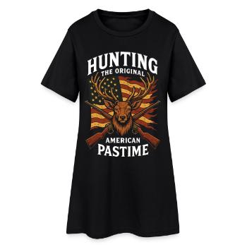 Chasse : Passe-temps américain originel Jour de l’Indépendance - Robe T-shirt Femme - noir - Devant