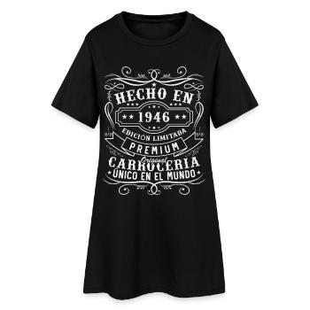 Hergestellt im Jahr 1946 Vintage-Geburtstagsgeschenk - Frauen T-Shirt-Kleid - Schwarz - Vorne