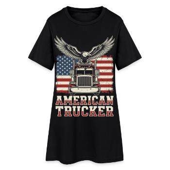 Camionneur Patriote Américain - Robe T-shirt Femme - noir - Devant
