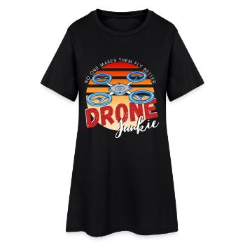 Design de drone junkie avec coucher de soleil - Robe T-shirt Femme - noir - Devant