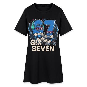 6 7 Six Seven Points Aura Gaming Meme pour enfants - Robe T-shirt Femme - noir - Devant