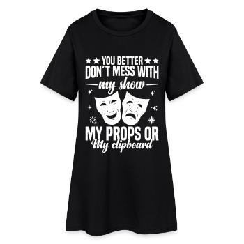Responsable de l’équipe des coulisses Directeur de théâtre Régissant la scène - Robe T-shirt Femme - noir - Devant
