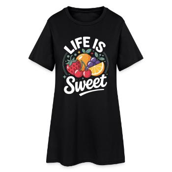 La vie est douce - Robe T-shirt Femme - noir - Devant