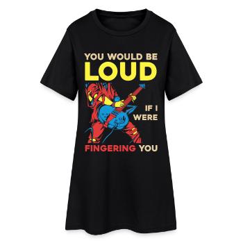Loud rock guitar saying - Women’s T-Shirt Dress - black - Front