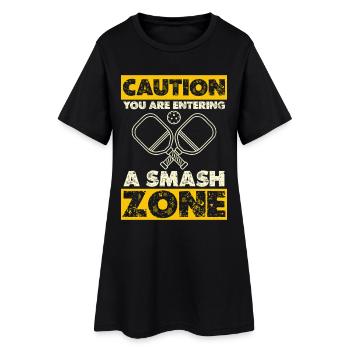 Avertissement : Zone de Smash - Robe T-shirt Femme - noir - Devant
