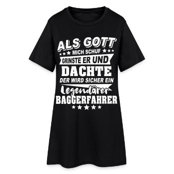 Opérateur d’excavatrice - Robe T-shirt Femme - noir - Devant