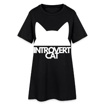 Introvert Cat Silhouette - Women’s T-Shirt Dress - black - Front