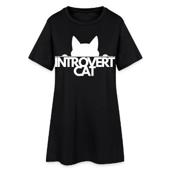 introvert Cat Silhouette - Robe T-shirt Femme - noir - Devant
