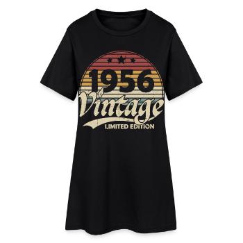 Cadeau d’anniversaire vintage 1956 rétro - Robe T-shirt Femme - noir - Devant