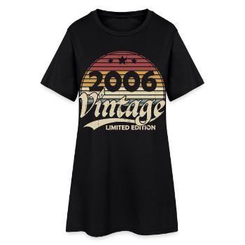 Vintage 2006 Cadeau d’anniversaire vintage rétro - Robe T-shirt Femme - noir - Devant