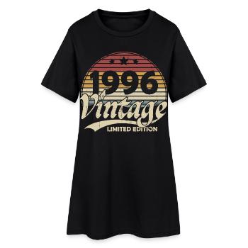 Cadeau d’anniversaire vintage 1996 rétro - Robe T-shirt Femme - noir - Devant