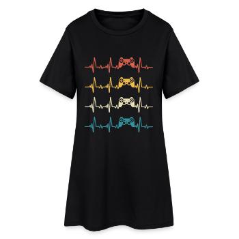 Console de jeu Retro Heartbeat Gamer Gaming  - Robe T-shirt Femme - noir - Devant