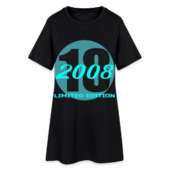 18 Geburtstag 2008 Limited Edition - Frauen T-Shirt-Kleid - Schwarz - Vorne