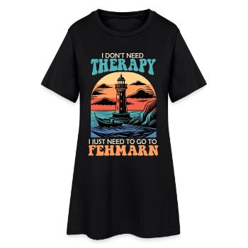 Mer Baltique. BESOIN DE PAS DE THÉRAPIE, IL FAUT ALLER À FEHMARN. - Robe T-shirt Femme - noir - Devant