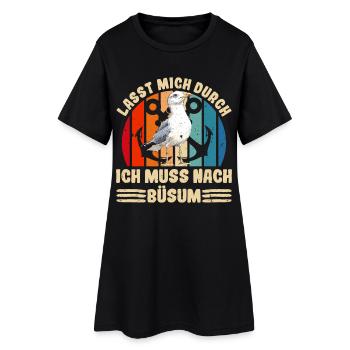 Mer du Nord LAISSEZ-MOI PASSER DOIT ALLER À BÜSUM Lustig - Robe T-shirt Femme - noir - Devant