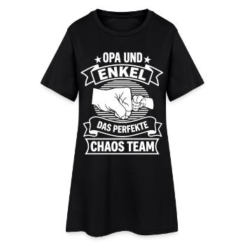 Opa und Enkel das perfekte Chaos Team - Frauen T-Shirt-Kleid - Schwarz - Vorne