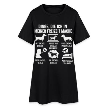 Expressions amusantes sur les loisirs du teckel - Robe T-shirt Femme - noir - Devant