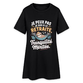 Je Peux Pas Je suis À La Retraite - Robe T-shirt Femme - noir - Devant