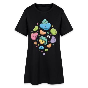 Drôle d’aventure caméléon en escalade sur roche - Robe T-shirt Femme - noir - Devant