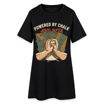 Propulsé par l’escalade à la craie et à la bêta - Robe T-shirt Femme - noir - Devant