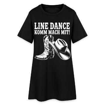 Danse en ligne Venez nous rejoindre ! Bottes western au chapeau de cowboy - Robe T-shirt Femme - noir - Devant