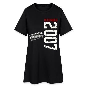 18. Geburtstag Original Dezember Jahrgang 2007 - Frauen T-Shirt-Kleid - Schwarz - Vorne