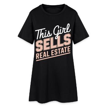 Cette fille vend de l’immobilier - Robe T-shirt Femme - noir - Devant
