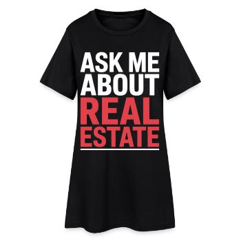 Parlez-moi de l’immobilier - Robe T-shirt Femme - noir - Devant