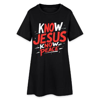 Know Jesus, know peace - Women’s T-Shirt Dress - black - Front