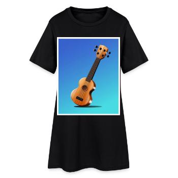 Affiche de guitare acoustique de dessin animé - Robe T-shirt Femme - noir - Devant