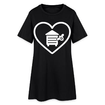 Apiculteur de cœur abeille de ruche - Robe T-shirt Femme - noir - Devant