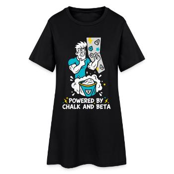 Propulsé par la craie et le plaisir d’escalade bêta - Robe T-shirt Femme - noir - Devant