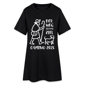Buen Camino 2026 | The Camino de Santiago The journey is the goal - Women’s T-Shirt Dress - black - Front